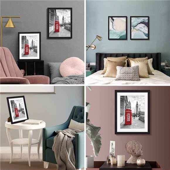 Amazon.com - KAIWIN 100% Solid Wood Black 11x14 Picture  11x14 Picture Frames Black Solid Wood -  2 Set